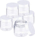 SATINIOR 6 Pack 3 oz Plastic Jars Containers with Lids Wide-mouth Refillable Leakproof Reusable Round Empty Jars for Travel Cosmetic Dry Food Spic...
